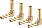 6mm Barb Brass Hose Fitting 90 Degree Elbow Pipe Connector Coupler Tubing 4pcs
