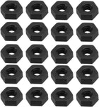 Nylon Hex Nut, M2.5x0.45mm Metric Coarse Thread Hexagon Nuts, 20 Pcs (Black)