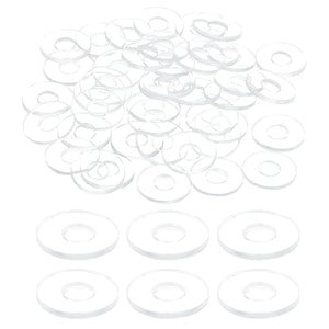 150 Pcs M4 PVC Flat Washers Clear Plain Washer 4mm ID 10mm OD 1mm Thick Round Flat Spacers for Screws Bolts Glass Shower Door Handle Bathroom
