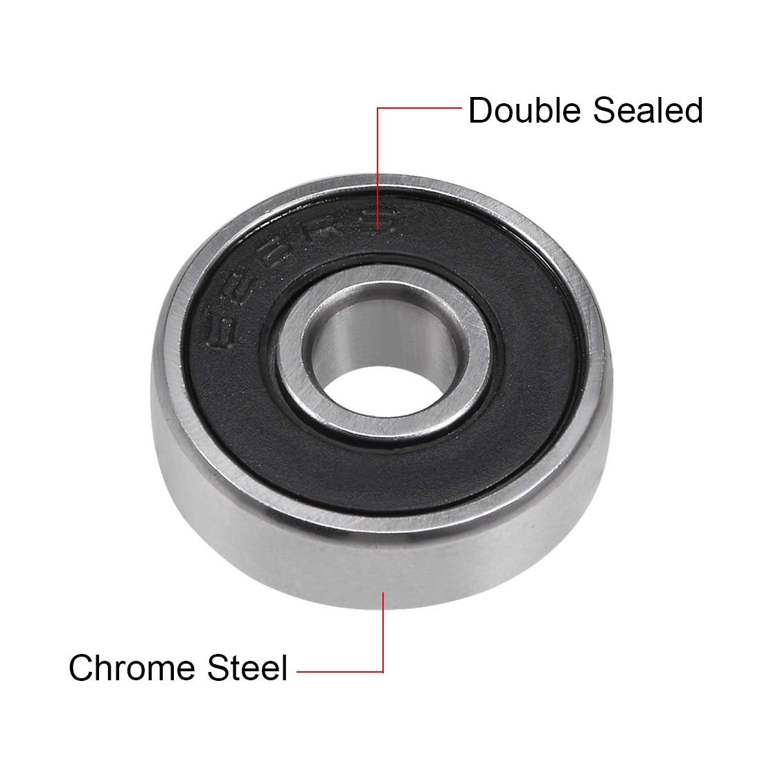 626-2RS Deep Groove Ball Bearing 6x19x6mm Double Sealed Chrome Steel Bearings 1-Pack