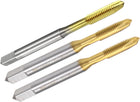 Metric Machine Tap & 2pcs Spiral Point Plug Threading Tap M4 x 0.7 3 Flutes High Speed Steel Titanium Coated