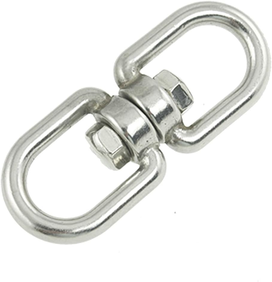Marine Mooring 1/4" Eye to Eye Swivel 304 Stainless Steel Silver Tone
