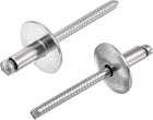 25Pcs 3/16"x3/8" 304 Stainless Steel Large Flange Round Head Rivets, Large Cap Open End Blind Rivets for construction, automotive manufacturing, aerospace, shipbuilding (Silver)