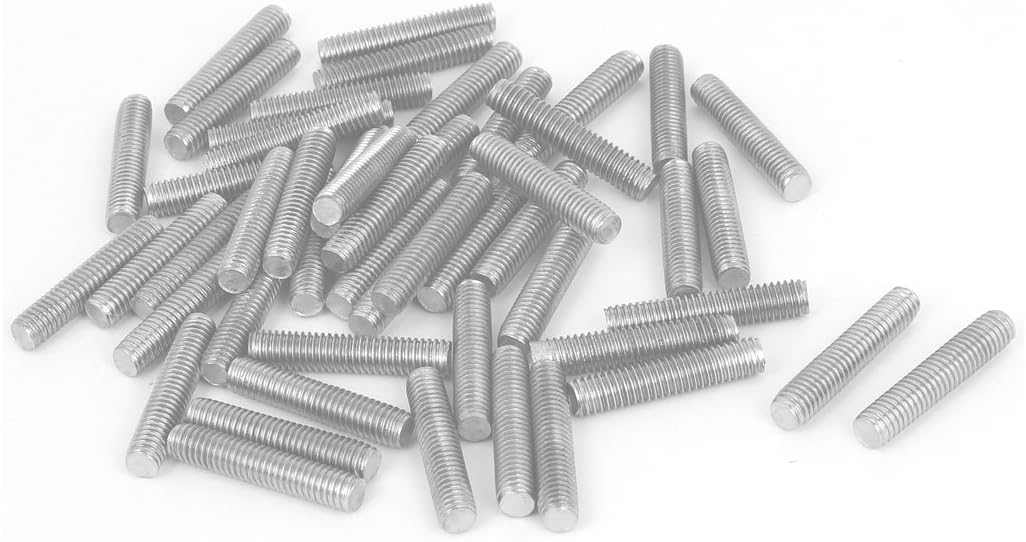 M6 x 30mm Male Threaded 304 Stainless Steel Rod Bar Studs Fasteners 50 Pcs