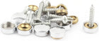 9 Pcs Silver Tone Decorative Fittings 12mm Screw Caps Mirror Nails