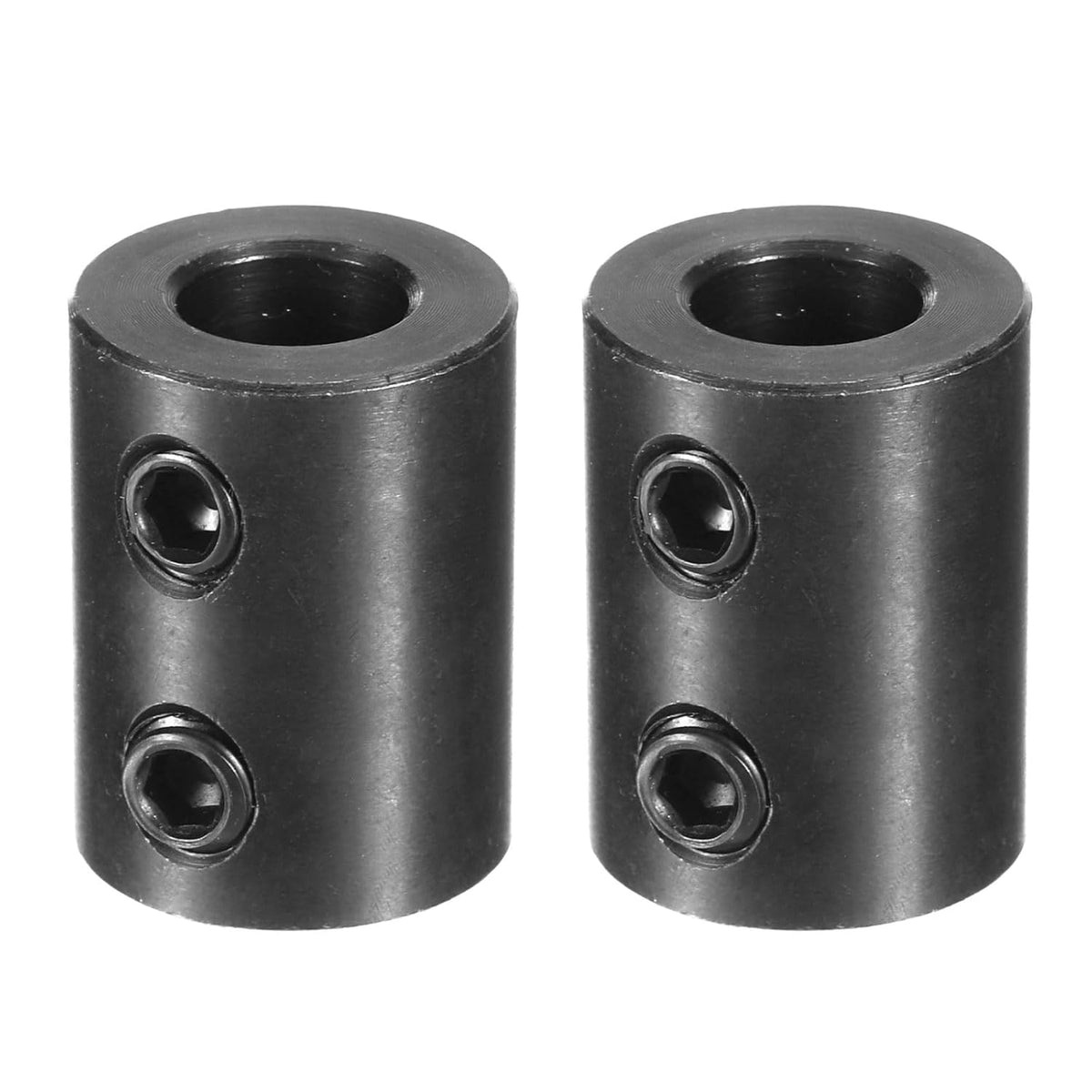 2pcs Shaft Coupling 3/8" Bore, 3/4" OD, 1" Length, Black Oxide Plated Steel Rigid Coupling, Motor Wheel Coupler, (2 Set Screws)