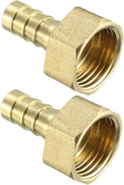 Brass Barb Hose Fitting Connector Adapter 10mm Barbed x 1/2 PT Female Pipe 2pcs