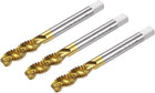 3pcs Spiral Flute Thread Taps, 5/16-18 UNC H2 Screw Threading Tap, Titanium Coated 6542 High Speed Steel Machine Tapping Tools for Machinist Repair