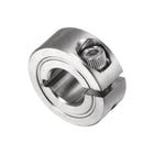Single Split Clamp-On Shaft Collar 3/8" Bore One-Piece Clamping Collar, 7/8" OD, 11/32" Width, 304 Stainless Steel Axle Collar Clamp, Set Screw Style