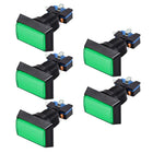 Game Push Button 49x33 Rectangle12V LED Illuminated Push Button Switch with Micro Switch for Arcade Video Games Green 5pcs