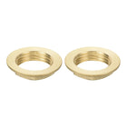 G1/2 Pipe Fitting Hex Flange Lock Nut Locknut Female Threaded Fastening Thin Nut for Plumbing Fixed, Brass 2Pcs