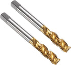 2pcs Spiral Flute Thread Taps 3/8-16 UNC 2B Machine Threading Tap Bit, Titanium Coated Screw Tapping Repair Tool, M2 High-Speed Steel (HSS)