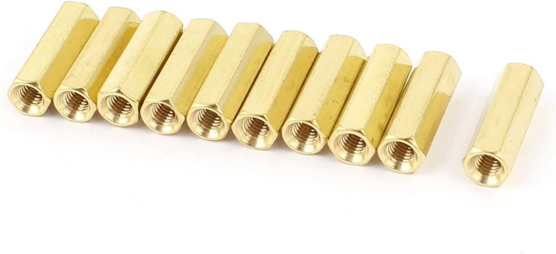 10pcs M3 Female Thread Insulated Brass Standoff Hexagonal Spacer 15mm