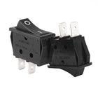 SPST On-Off 2 Terminal 2 Position Boat Rocker Switch Black AC 20A/125V 22A/250V