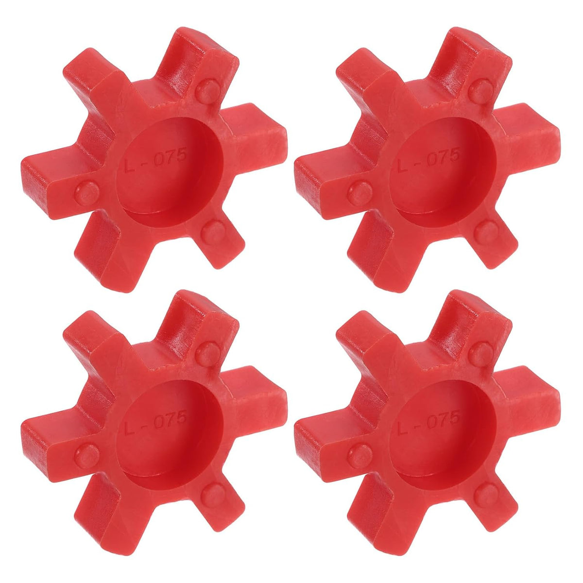 4pcs L075 Jaw Coupling Insert, Urethane Flexible Solid Type Center Insert for L-Jaw Couplings, Red
