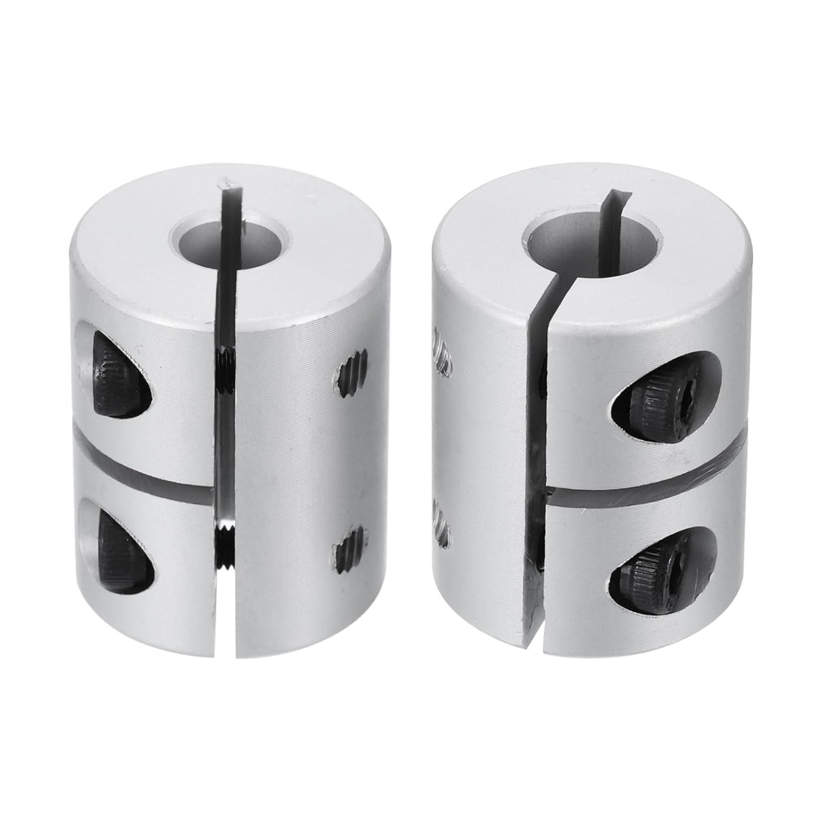 2pcs Shaft Coupling 6.35mm to 8mm Aluminium Single Split Clamping Coupling, Rigid Stepper Motor Wheel Coupler Joint Connector for DIY Model, 3D Printers