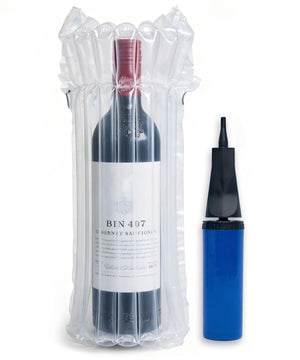 LinkMejor 10pcs Wine Bags for Travel, Quick Inflation Bottle Protector Sleeve Bubble Wrap for Durable Protection with Upgraded Air Pump, Reusable Single Valve Cushioning for Long Trip, Shipping
