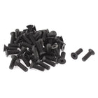 M5 x 12mm Thread Phillips Countersunk Head Screws Bolt Black 50pcs