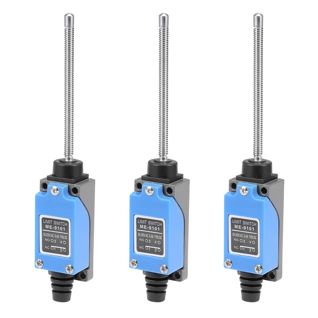 ME-9101 Flexible Coil Spring Rod Momentary Limit Switch ME-8167 1NC+1NO 3Pcs for CNC Mill 3D Printer Door Switch