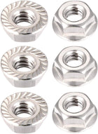 1/4-20 Serrated Flange Hex Lock Nuts, 304 Stainless Steel, 6 Pcs