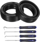 2Pcs Oil Seal, 14x22x7mm TC Nitrile Rubber Double Lip Cover with Hook Kit and Spring for Mechanical Automobile Bearing Shaft, Black