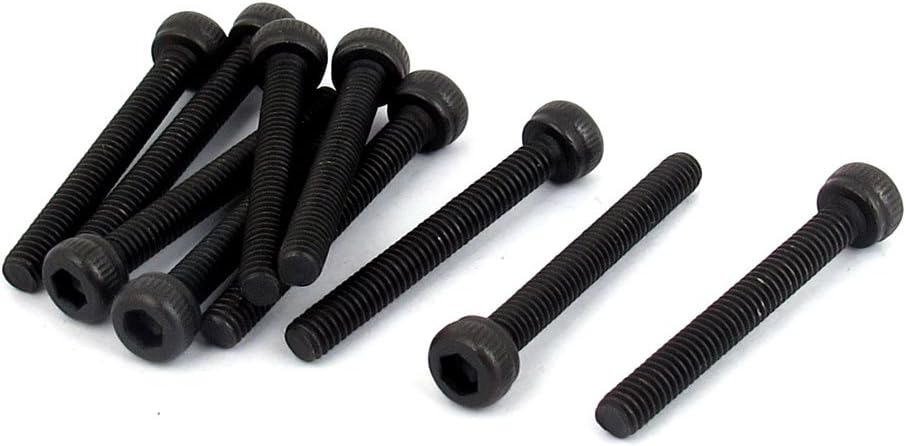 M2.5x20mm 12.9 Alloy Steel Hex Socket Head Cap Screw Bolt Black 10pcs