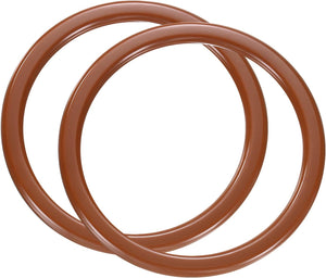 2Pcs Round Plastic Purse Handle, 4.33" Purse Handle Replacement for DIY Handmade Woven Bag Crochet Handbag Purse Making Supplies, Brown