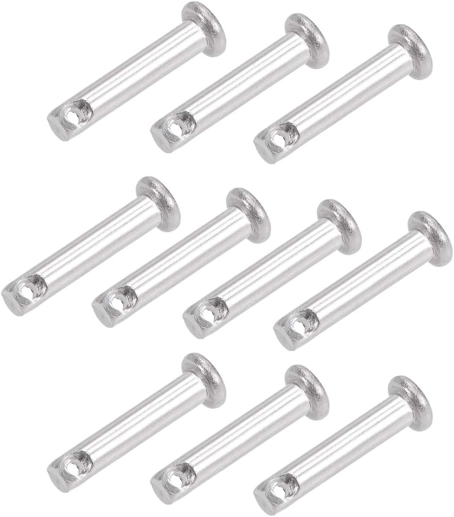 Single Hole Clevis Pins - 4mm X 20mm Flat Head 304 Stainless Steel Link Hinge Pin 10Pcs