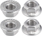M10 Serrated Flange Hex Lock Nuts, 304 Stainless Steel, 4 Pcs