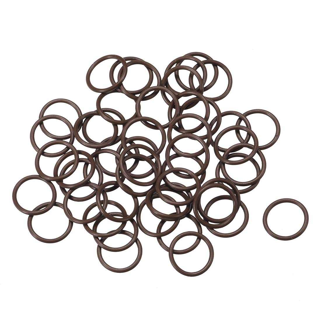 Fluorine Rubber O-Rings 12mm OD 10mm ID 1mm Width, Metric FKM Sealing Gasket, Pack of 50