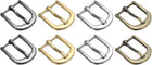 LinkMejor 8Pcs Metal Roller Buckles, 20mm - 0.79" Rectangle Single Prong Belt Buckle Center Bar Replacement Buckles for Belt Leather Jeans Accessories (4Colors, 27mm)