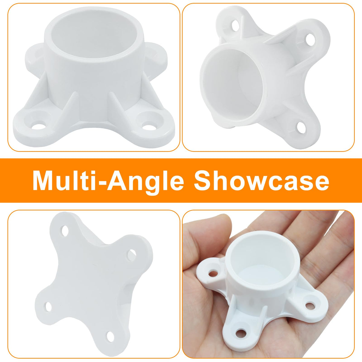 LinkMejor 4 Packs 3/4 Inch PVC Flange