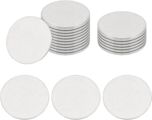 20Pcs Stainless Steel Disc, 1-1/4"(32mm) Dia. 0.11"(2.7mm) Thick Round Flat Metal Plate Stamping Blanks, Circle Metal Plate for Crafts Stamping Jewelry Making