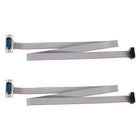 IDC Wire Flat Ribbon Cable DB9 Male to FC-10 Female Connector 2.54mm Pitch 50cm Length 2pcs