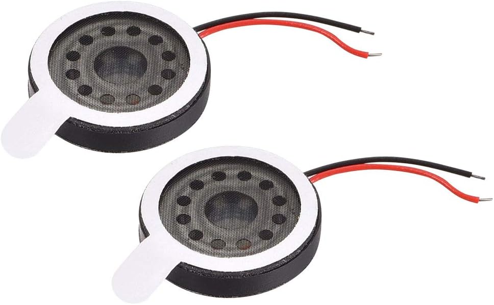 1W 8 Ohm 16mm Dia Speaker with Wire for Electronic Projects 2pcs