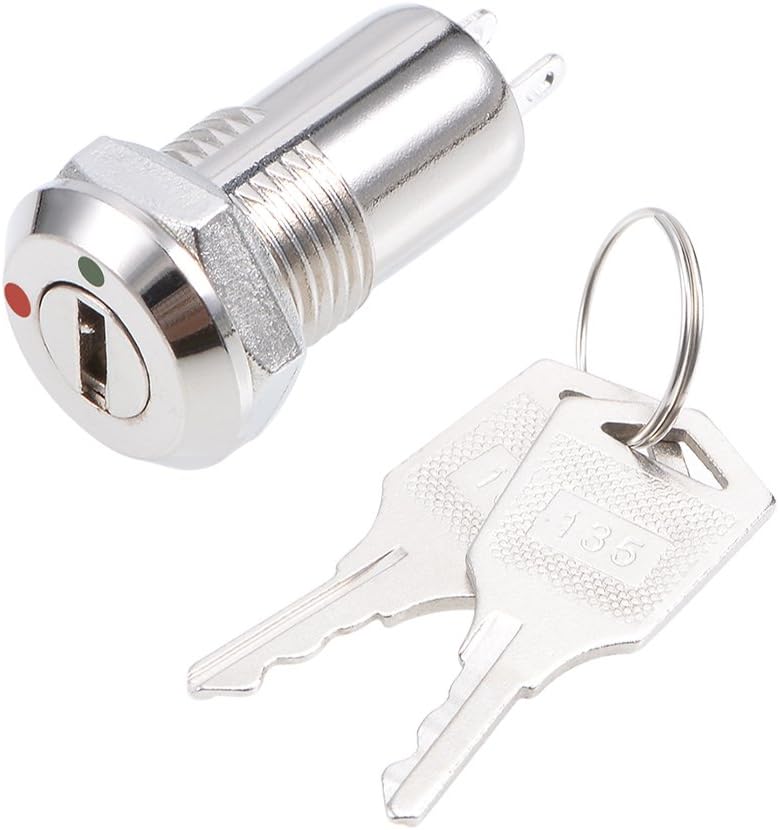 1Pcs 12mm 2 Positions on OFF Electric Key lock Push Button Switch