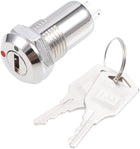 1Pcs 12mm 2 Positions on OFF Electric Key lock Push Button Switch