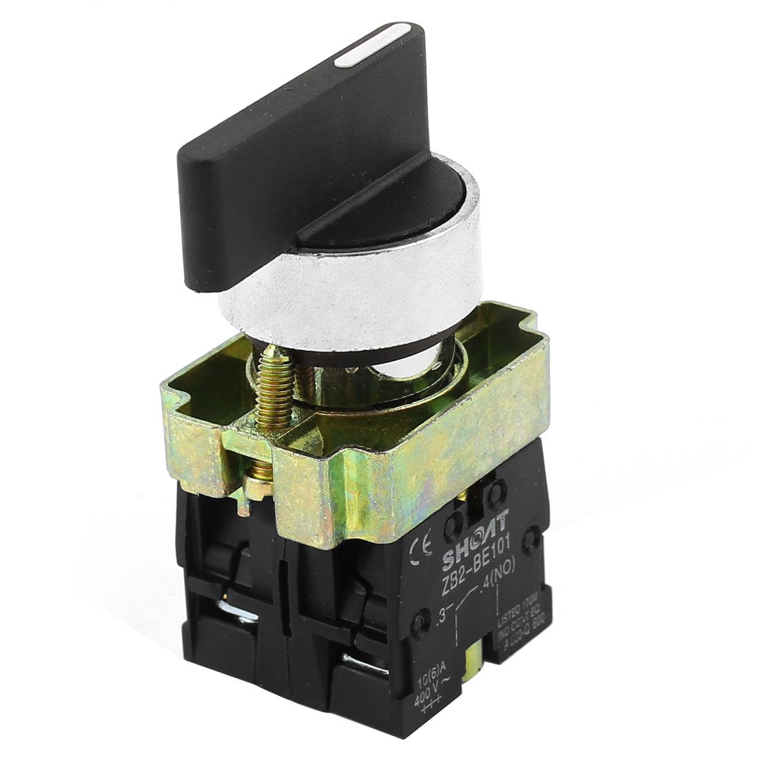 a14090200ux0565 ZB2-BE101 SPDT 2NO 4 Terminal 3-Position Rotary Selector Switch AC600V 10A
