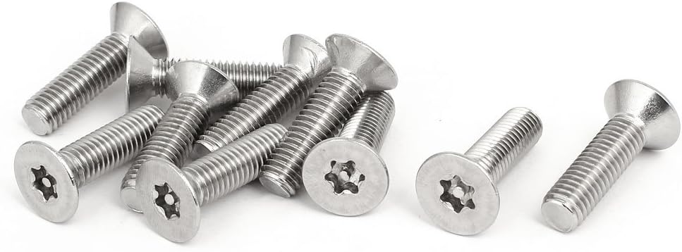 M8x30mm 5/16-inch x 1-1/5-inch Torx Anti Theft Tamper Resistant Proof Security Screw 10pcs