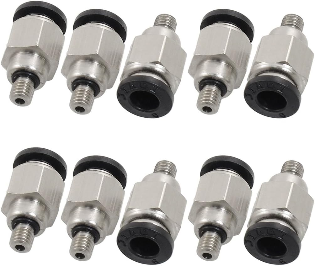10 Pcs M5 Male Thread 6mm Push In Joint Pneumatic Connector Quick Fittings