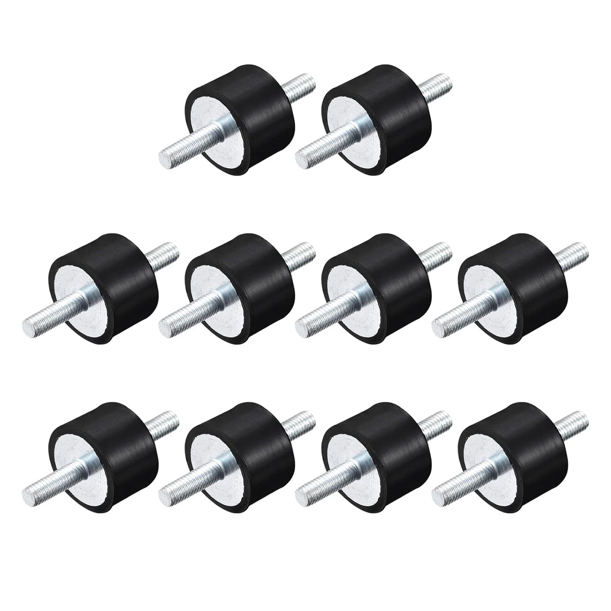 M6x18mm Rubber Mounts, 12pcs Anti Vibration Isolator Studs Shock Absorber Male for Air Compressors, Garage Motor, Diesel Engines, 25x15mm