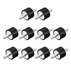 M6x18mm Rubber Mounts, 12pcs Anti Vibration Isolator Studs Shock Absorber Male for Air Compressors, Garage Motor, Diesel Engines, 25x15mm