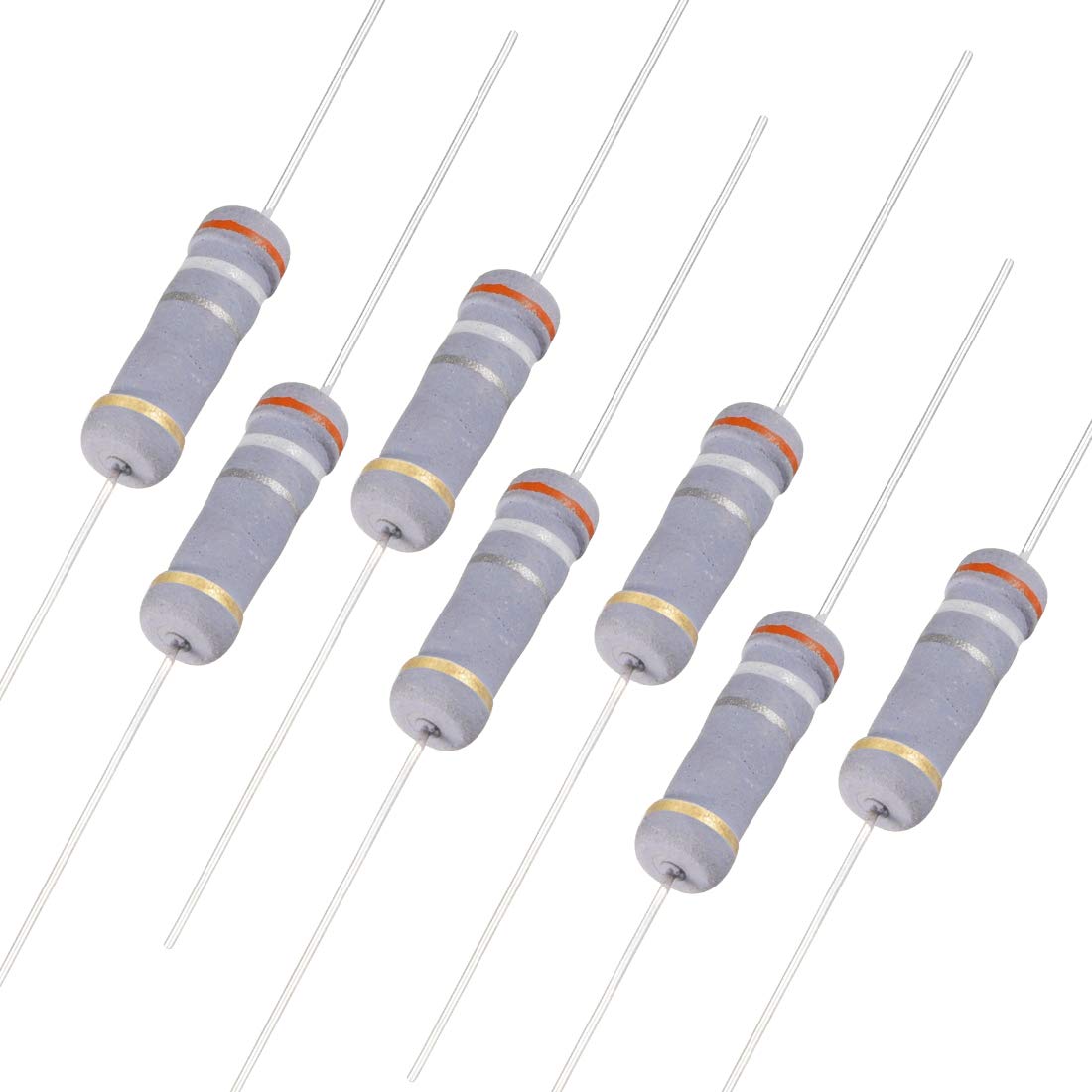 50Pcs 0.39 Ohm Resistor, 2W 5% Tolerance Carbon Film Resistors, 4 Bands for DIY Electronic Projects and Experiments