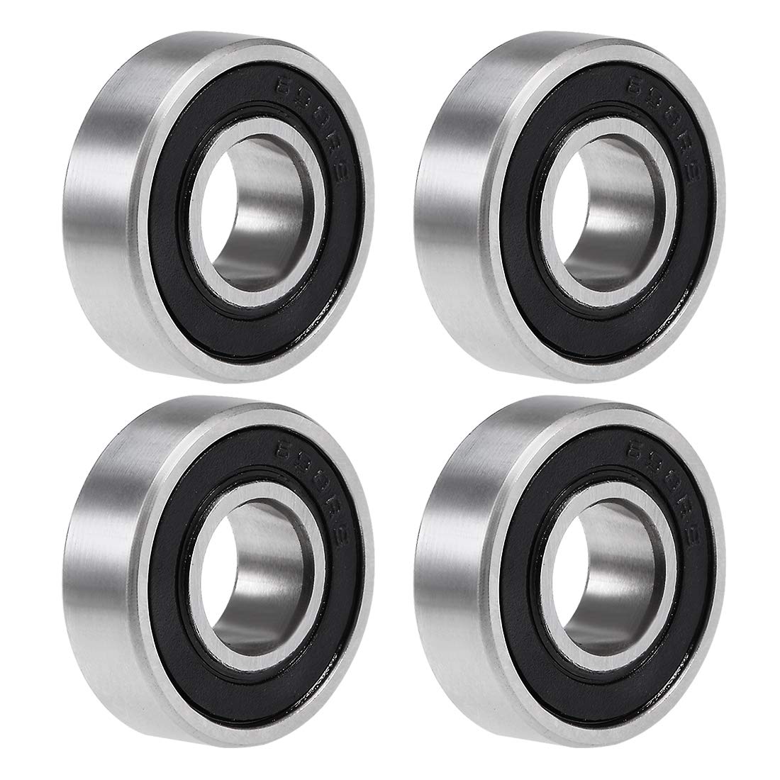698-2RS Deep Groove Ball Bearing 8x19x6mm Double Sealed Chrome Steel Bearings 4-Pack