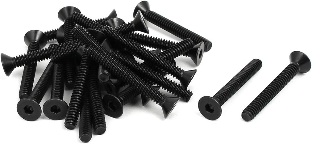 3/16-Inch x 1-1/2-Inch Grade 10.9 Countersunk Flat Head Hex Socket Cap Screw Black 25pcs