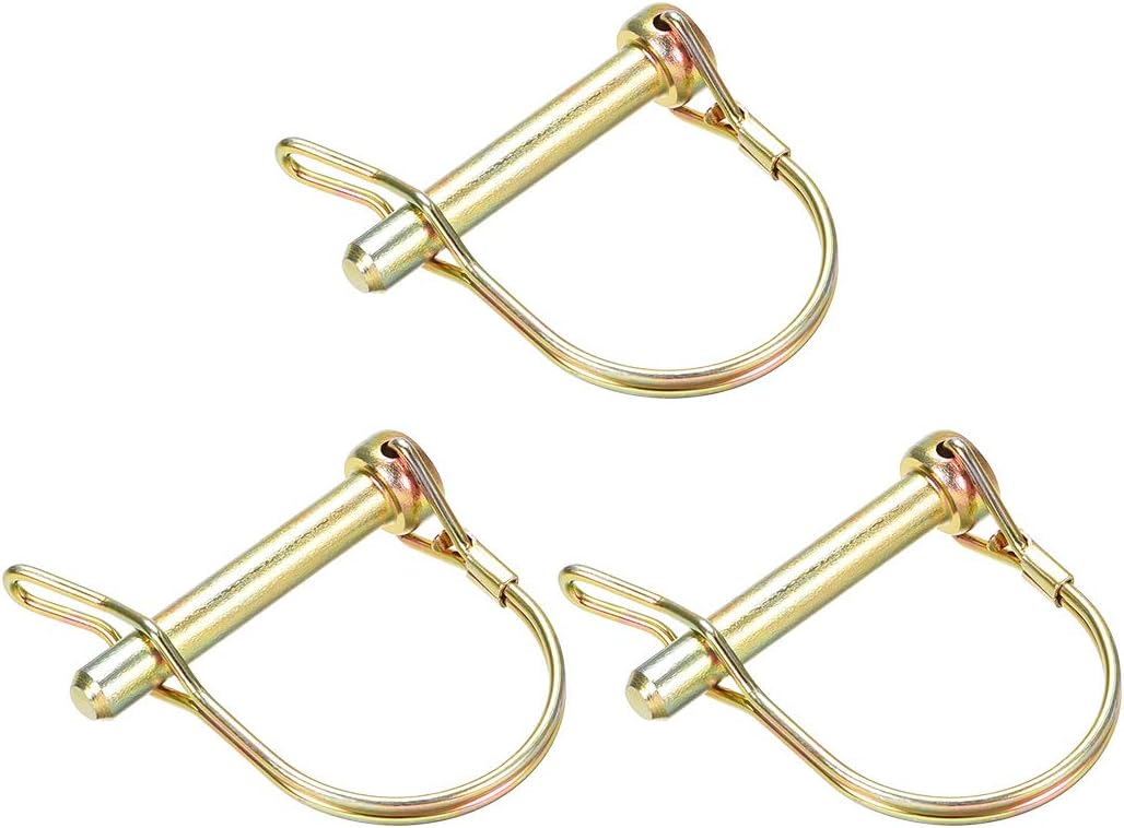 Shaft Locking Pin w Ear - 8mm x 50mm Coupler Pin for Farm Trailers Wagons Lawn Garden in Arch Round 3Pcs