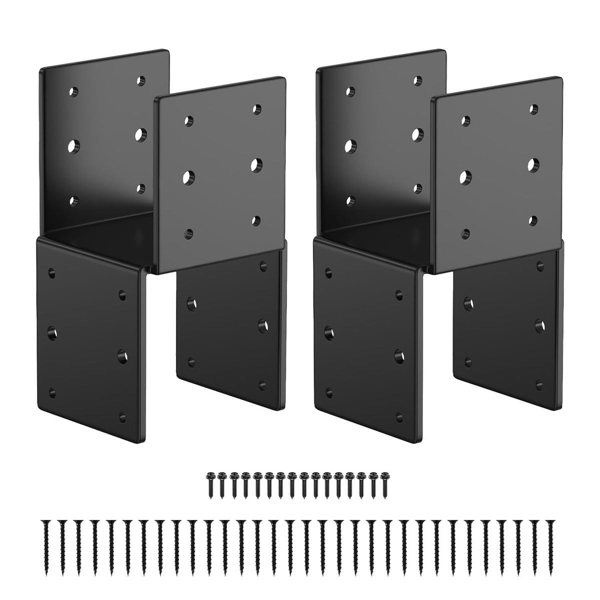 2 Pack 4x4 Post Cap Tie Bracket, Højkarbonstål(Sort)