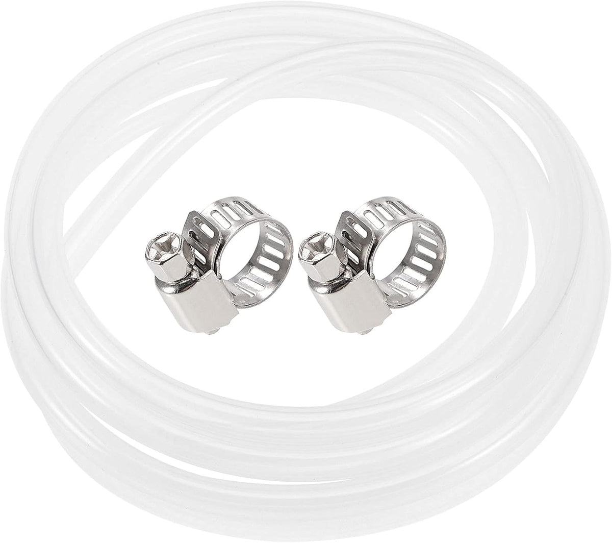 Silicone Tubing 1/4"(6mm) ID 3/8"(9mm) OD 4.5ft(1.5m) Silicone Rubber Tube Air Hose Water Pipe Clear with Clamps