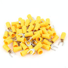 Crimp Wire Connector Insulated Fork Terminals with 60 Piece, 4 mm - 6 mm, Yellow