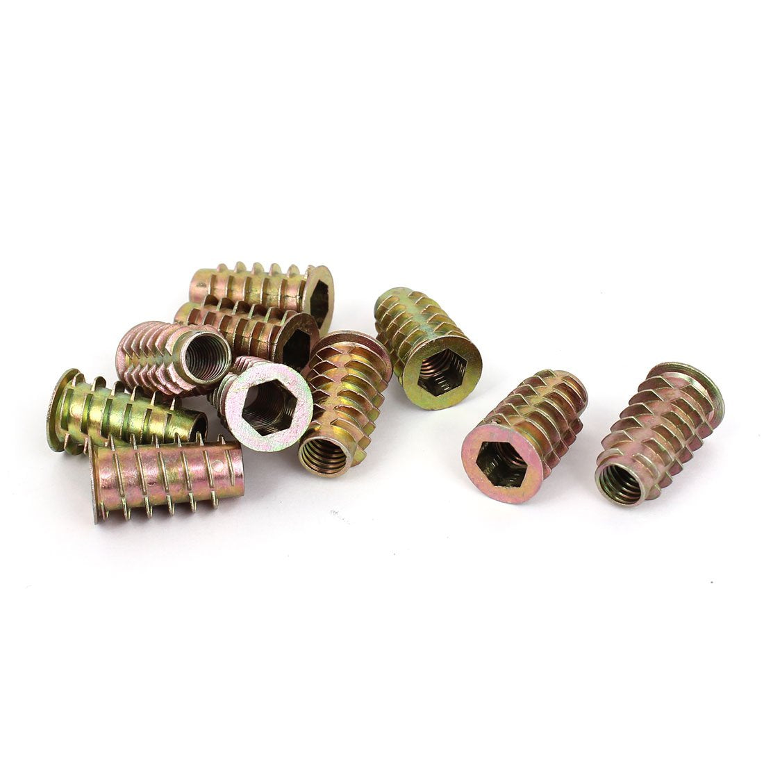 Wood M8x25mm Hex Socket Screw in Thread Zinc Plated Insert Nut 10Pcs